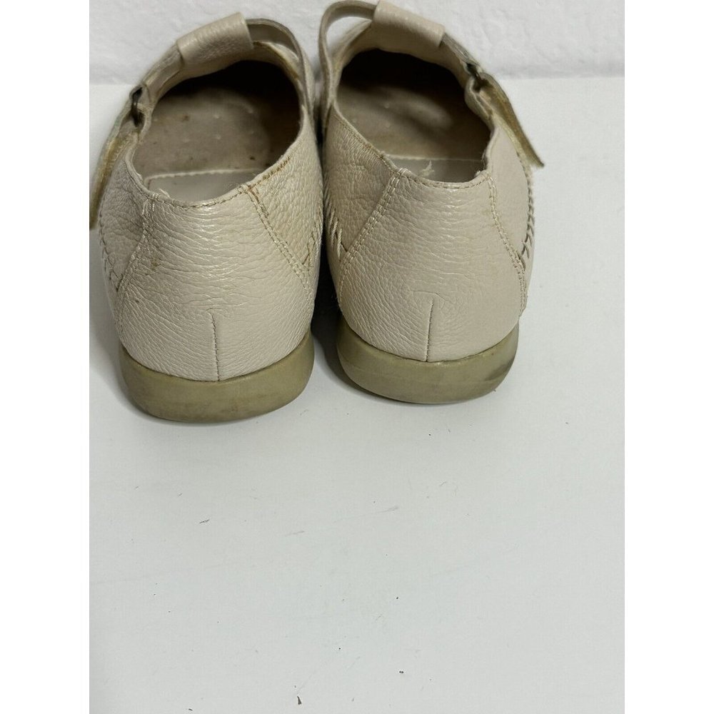 Mushrooms Vintage Woven Leather‎ Women’s Maryjane Comfort Loafers 8M Cream Color - Picture 4 of 7